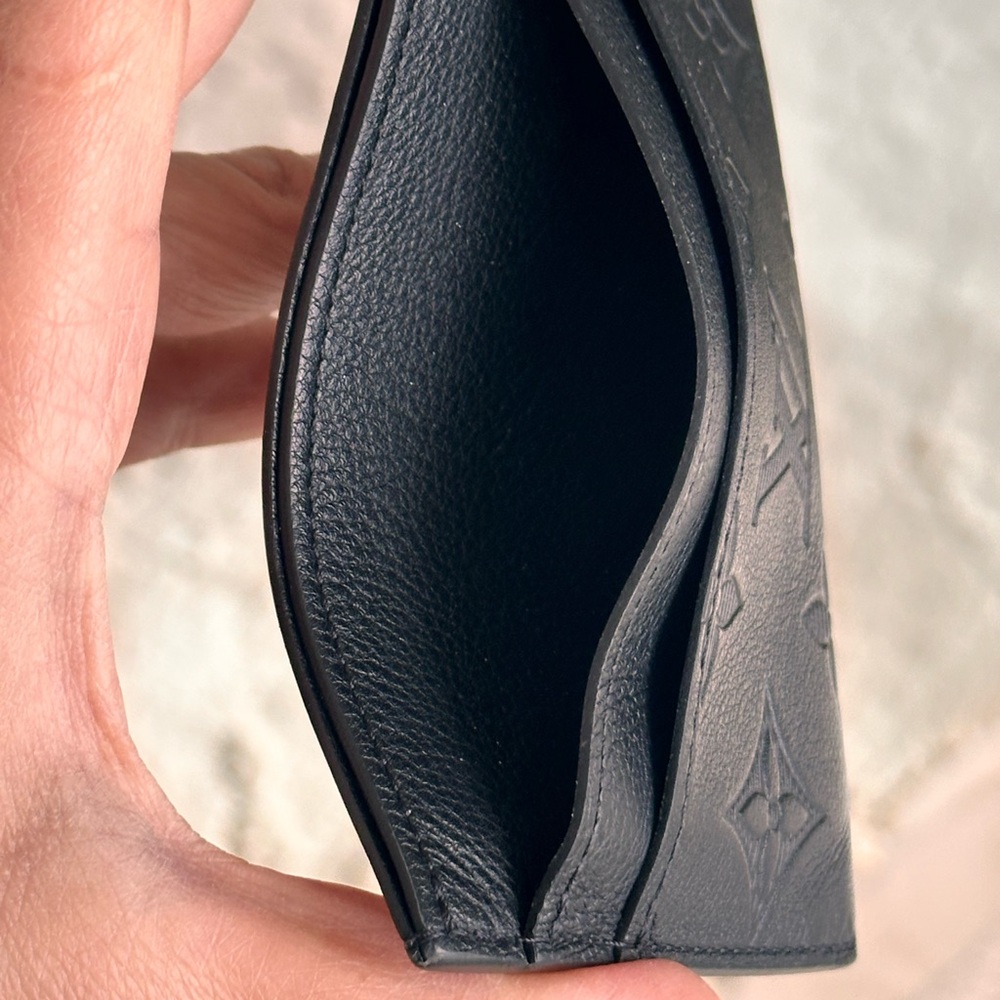 Louis Vuitton Black Monogram Embossed Card Case - Picture 8 of 12